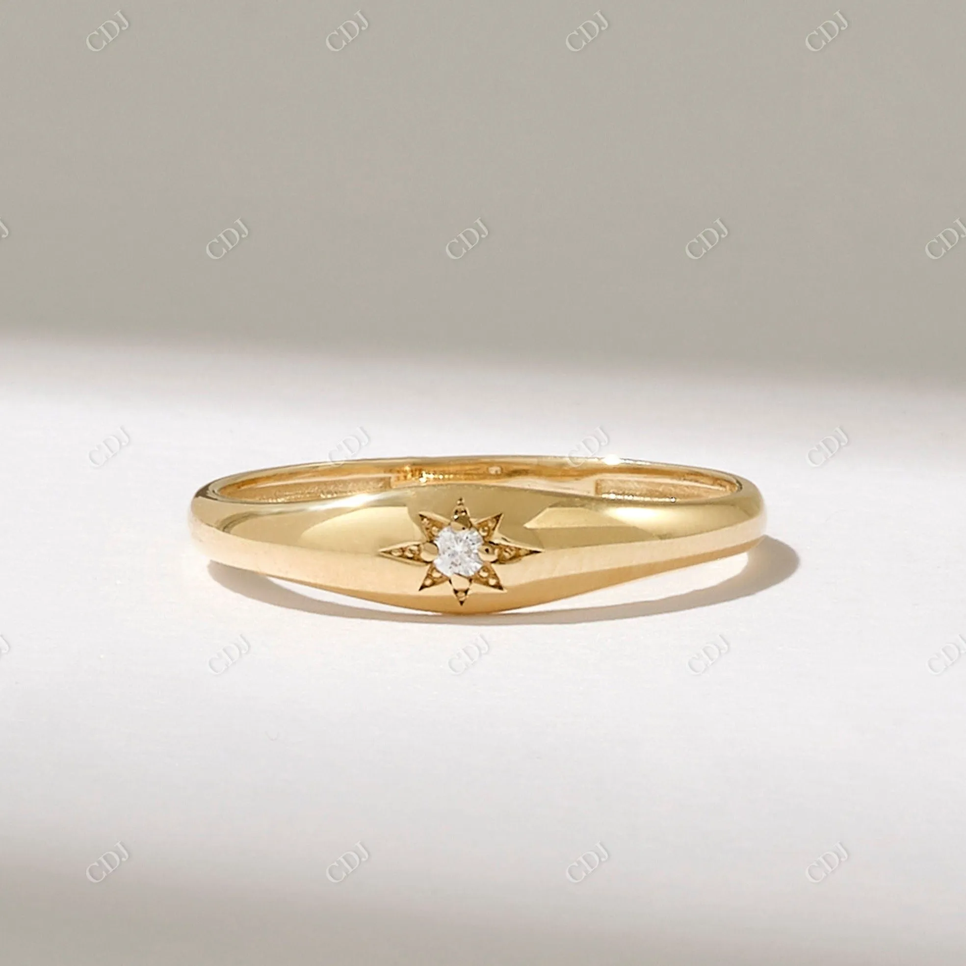 0.02CT  Real Diamond Iconic Star Signet Ring