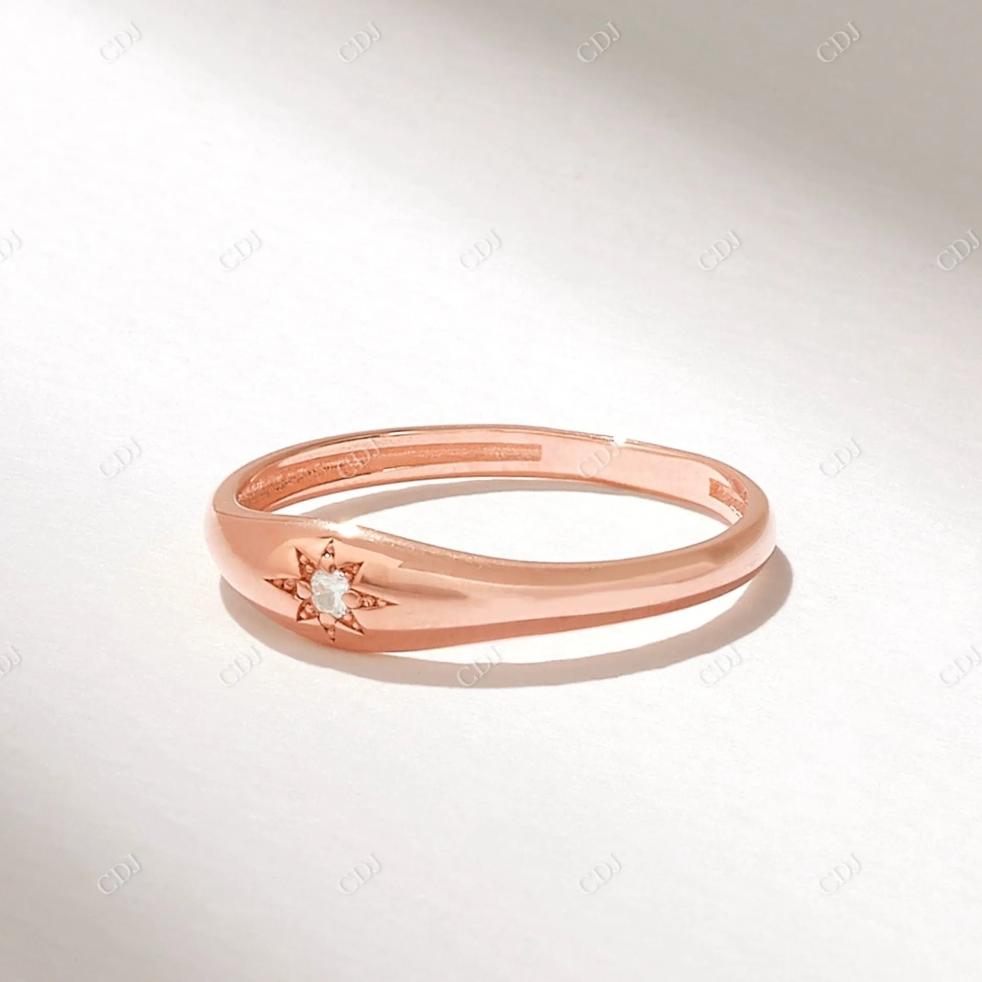 0.02CT  Real Diamond Iconic Star Signet Ring
