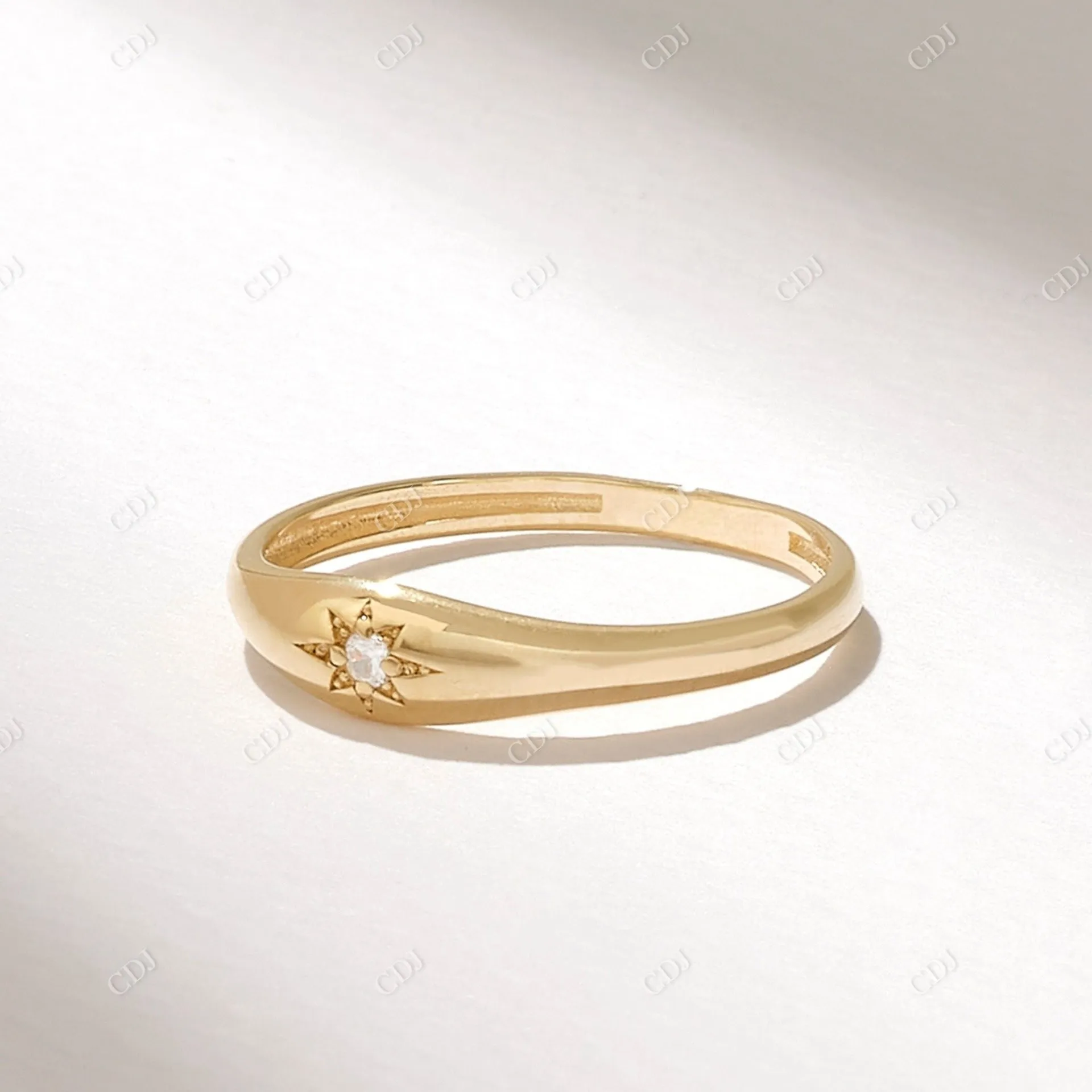 0.02CT  Real Diamond Iconic Star Signet Ring