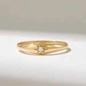 0.02CT  Real Diamond Iconic Star Signet Ring
