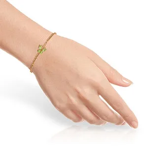 0.6 Carat 14K Solid Rose Gold Butterfly Bracelet Peridot