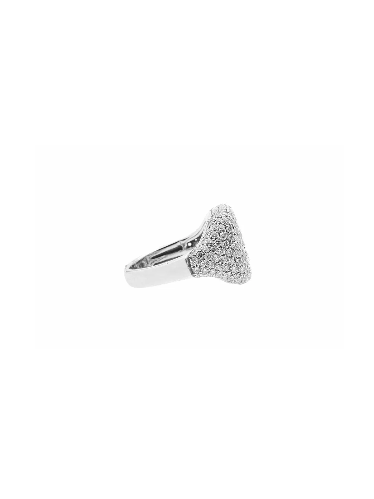 1.35ct Diamond 18K Gold Round Baguette Pave Signet Ring