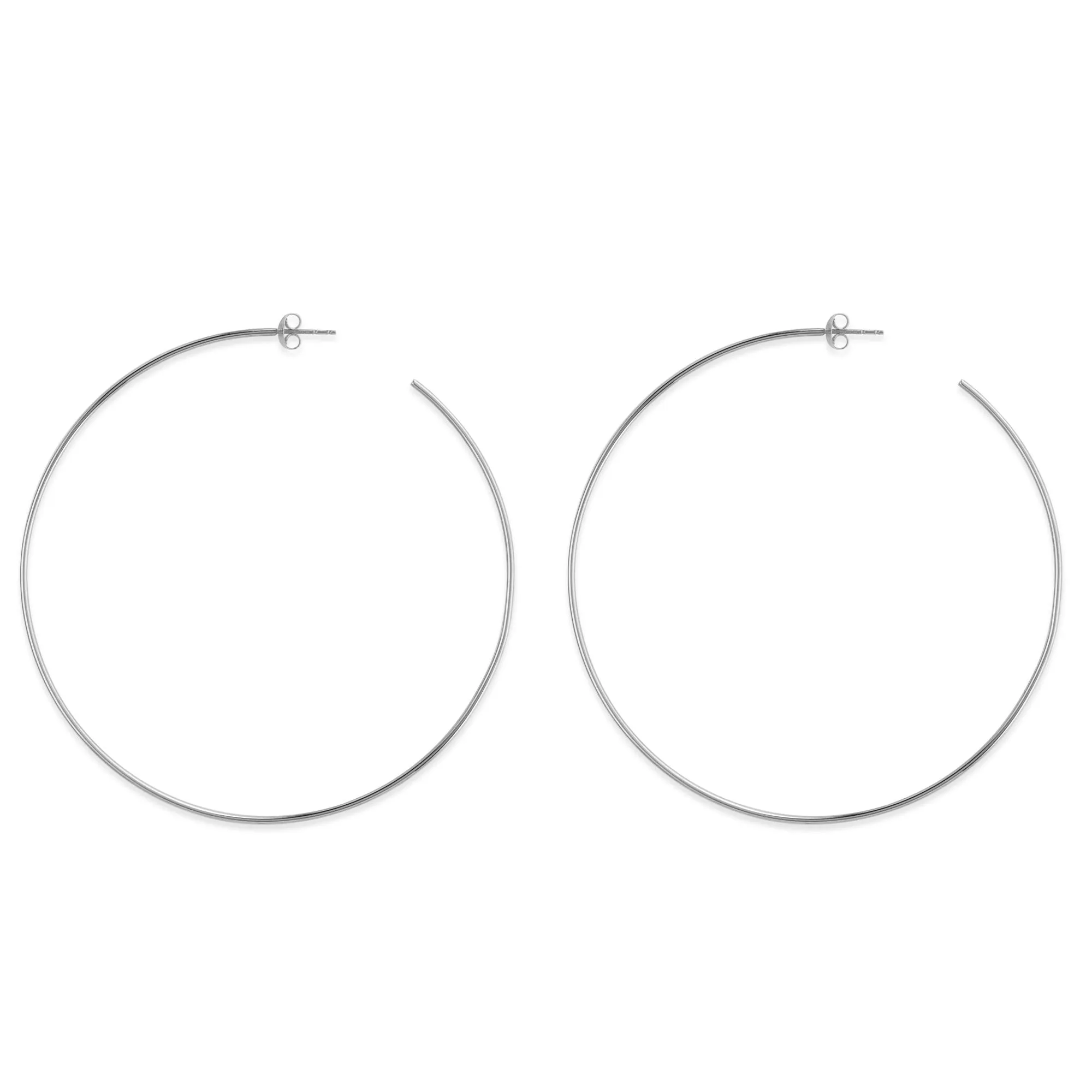 14k Gold Round Large Hoop Earrings, Diameter 90 mm