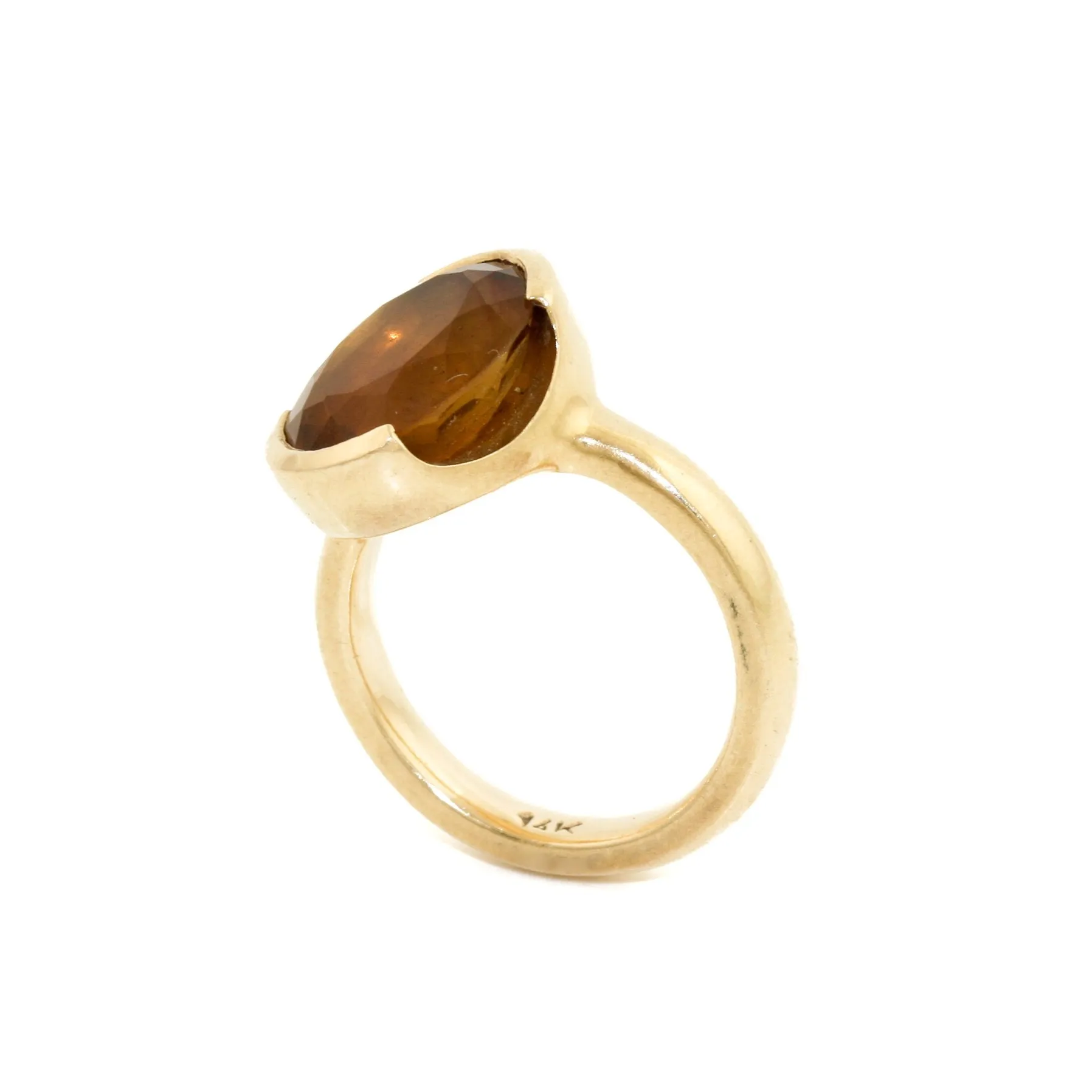 14k Gold x Citrine Offset Bezel Signet