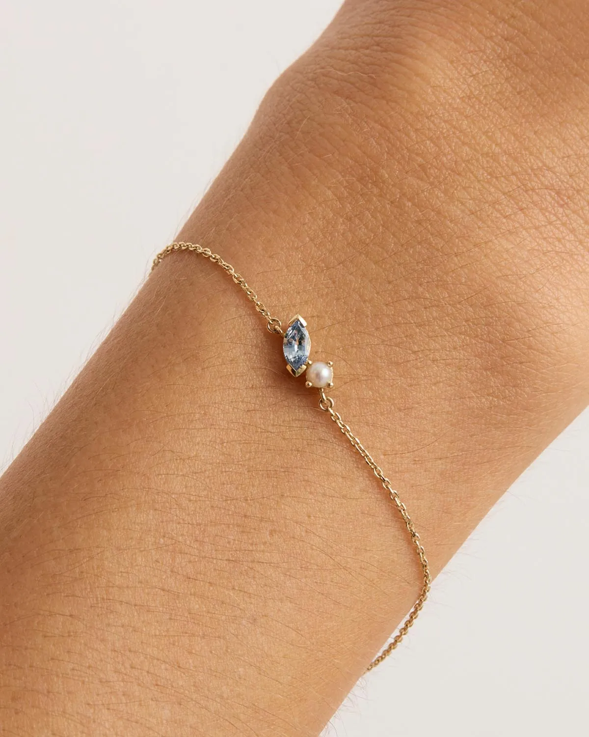 14k Solid Gold Into The Blue Bracelet