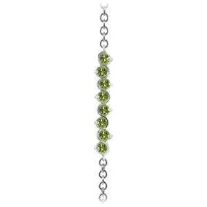 1.55 Carat 14K Solid White Gold Bracelet Natural Peridot