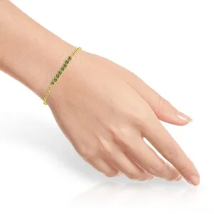1.55 Carat 14K Solid Yellow Gold Bracelet Natural Peridot