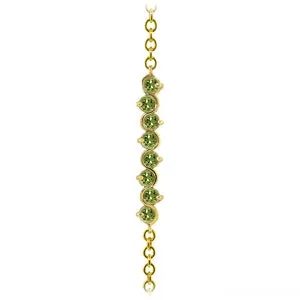 1.55 Carat 14K Solid Yellow Gold Bracelet Natural Peridot