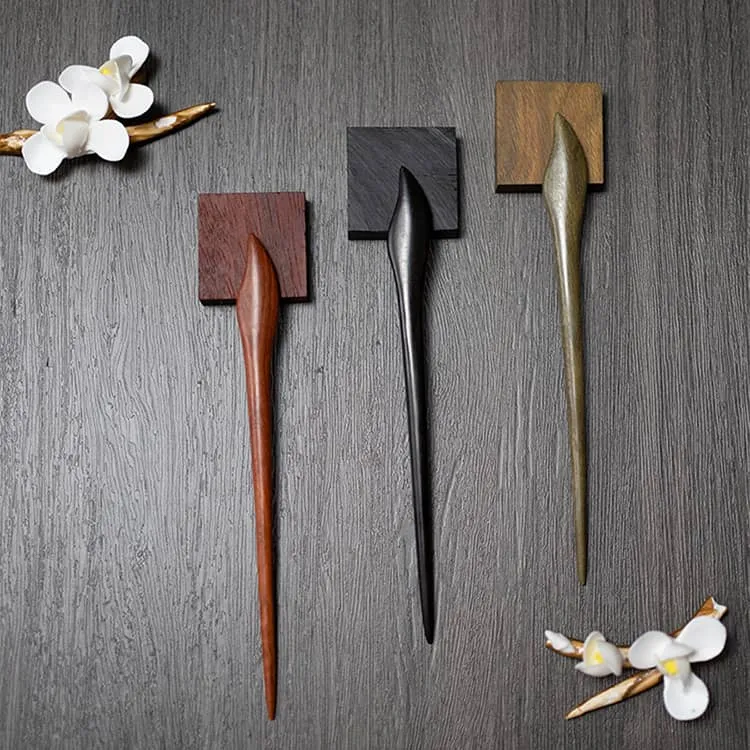 18cm Sandalwood Chinese Hairpin Zan (Shape 2)