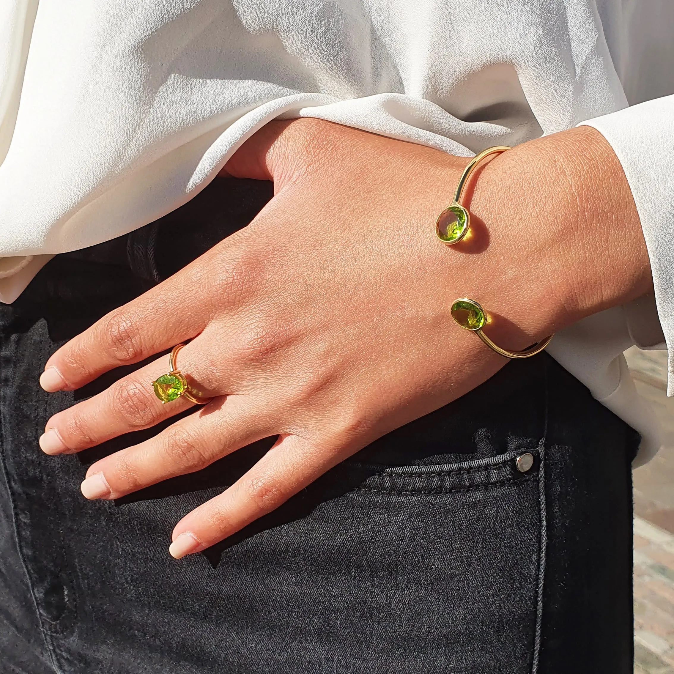 18ct Gold Vermeil Peridot Glow August Birthstone Ring