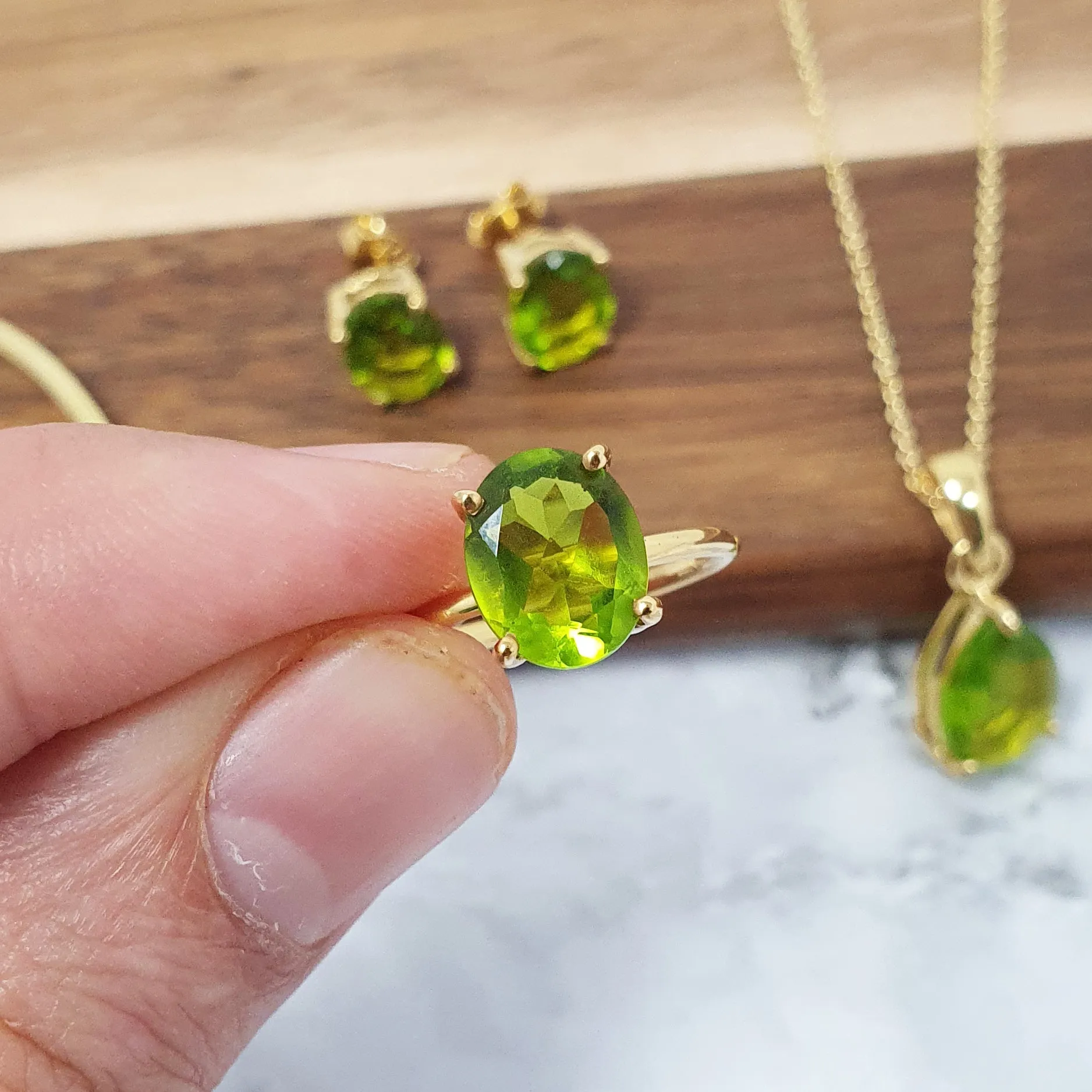 18ct Gold Vermeil Peridot Glow August Birthstone Ring