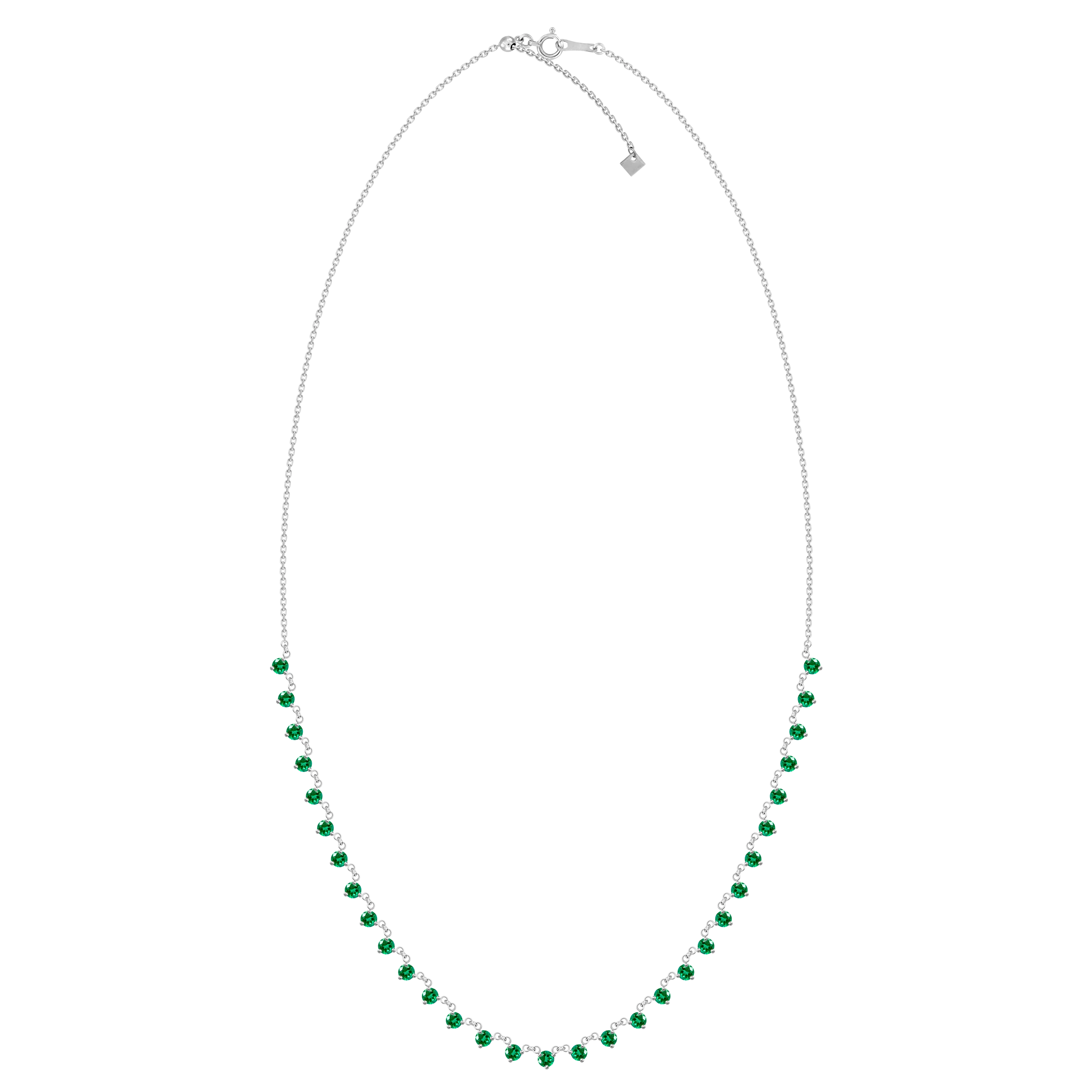 18K Yellow Gold Emerald Necklace