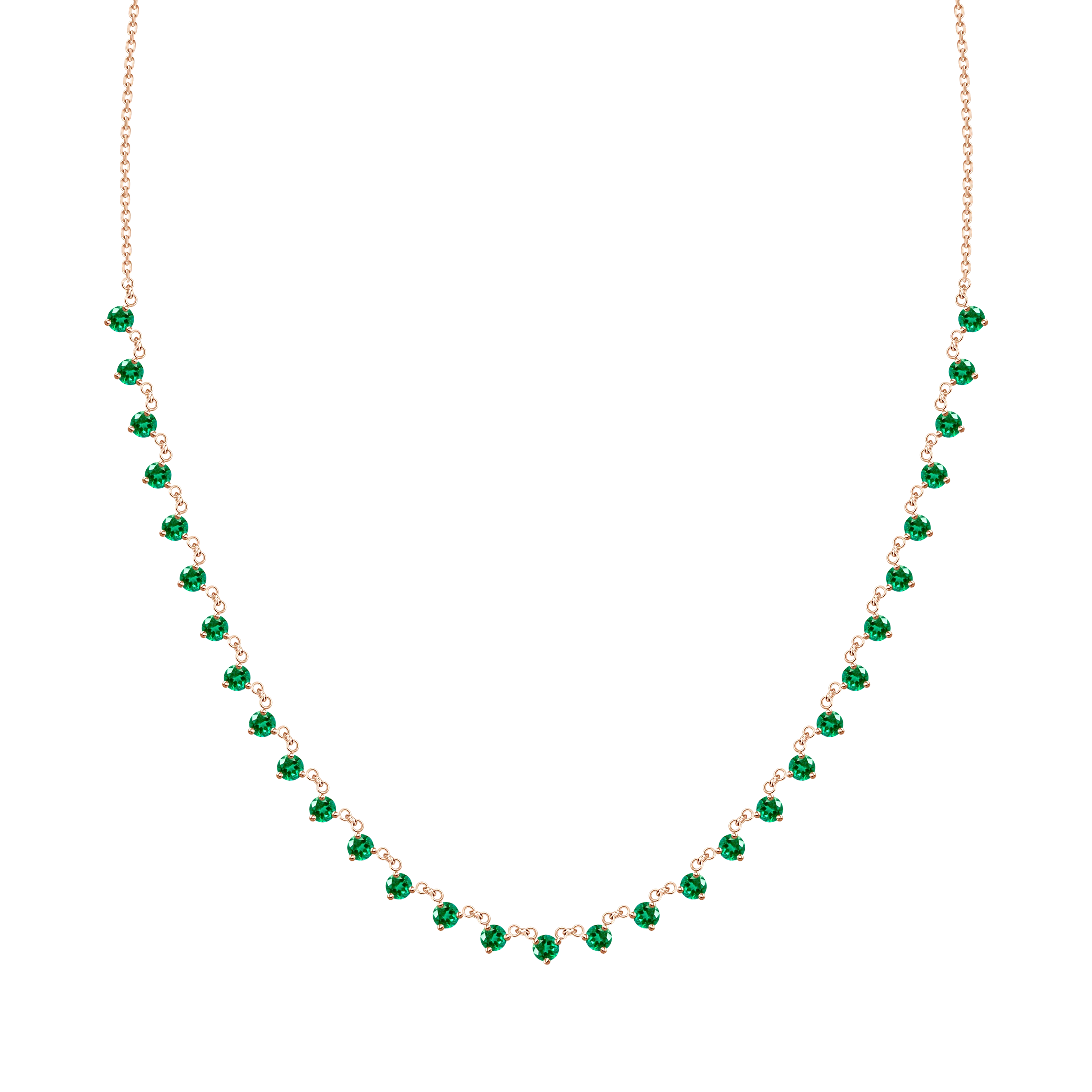 18K Yellow Gold Emerald Necklace