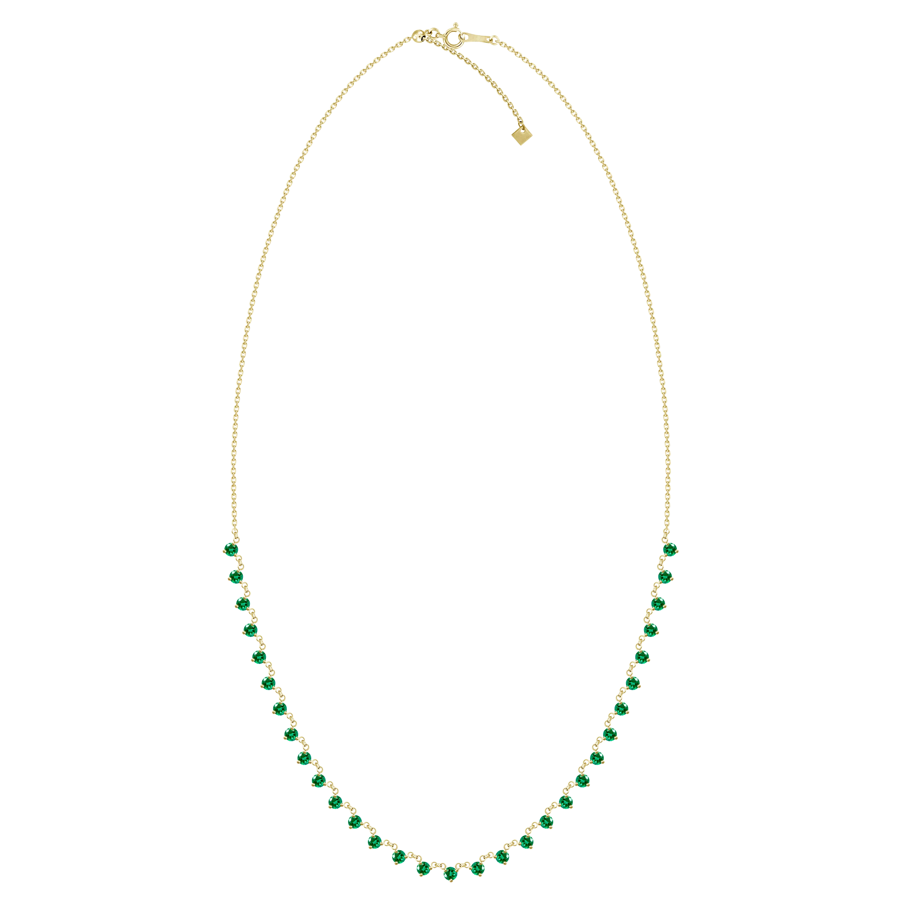 18K Yellow Gold Emerald Necklace