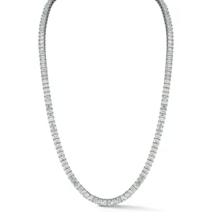 27.32CT Emerald Diamond Tennis Necklace