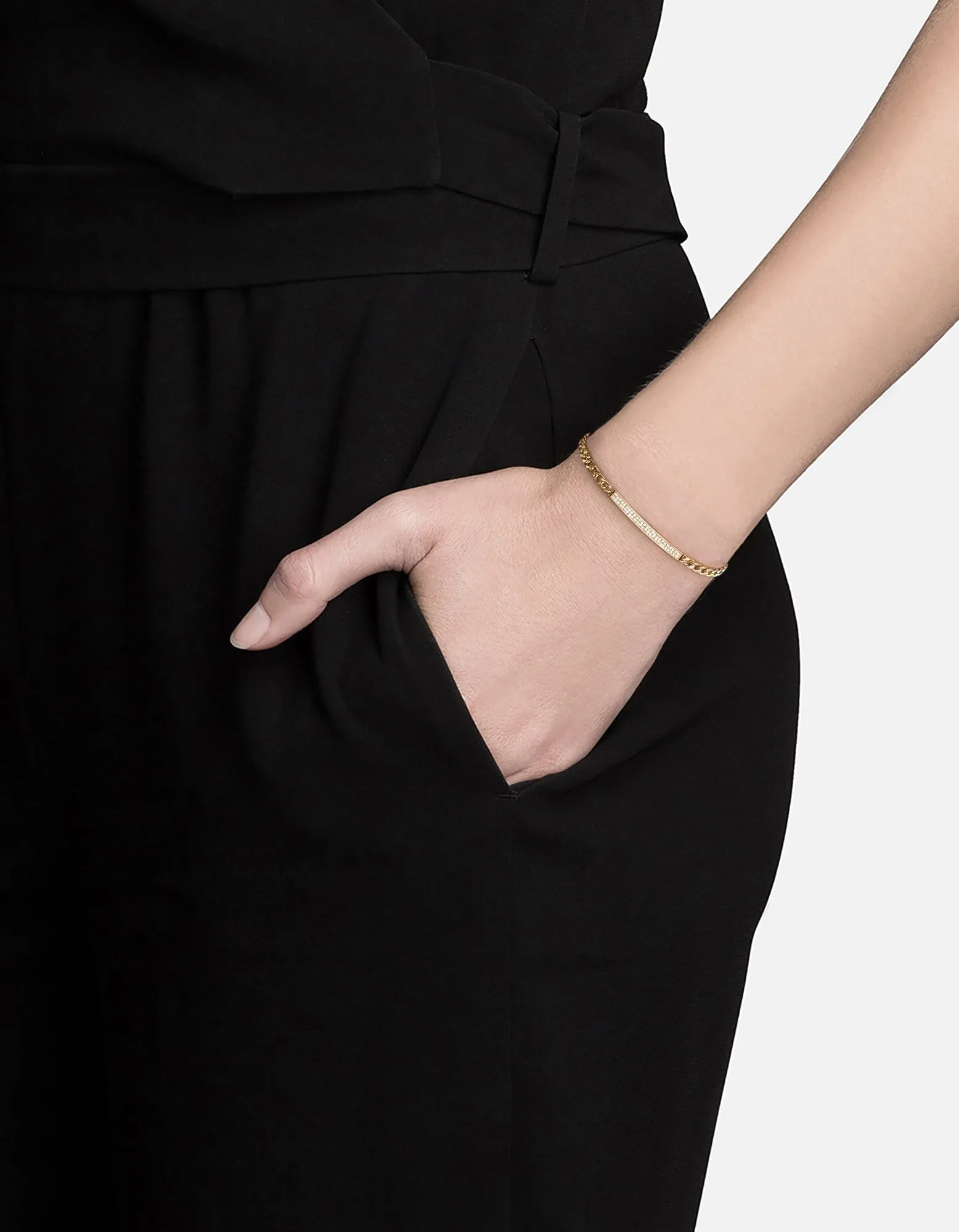 3mm ID Chain Bracelet, Gold Vermeil/Sapphire