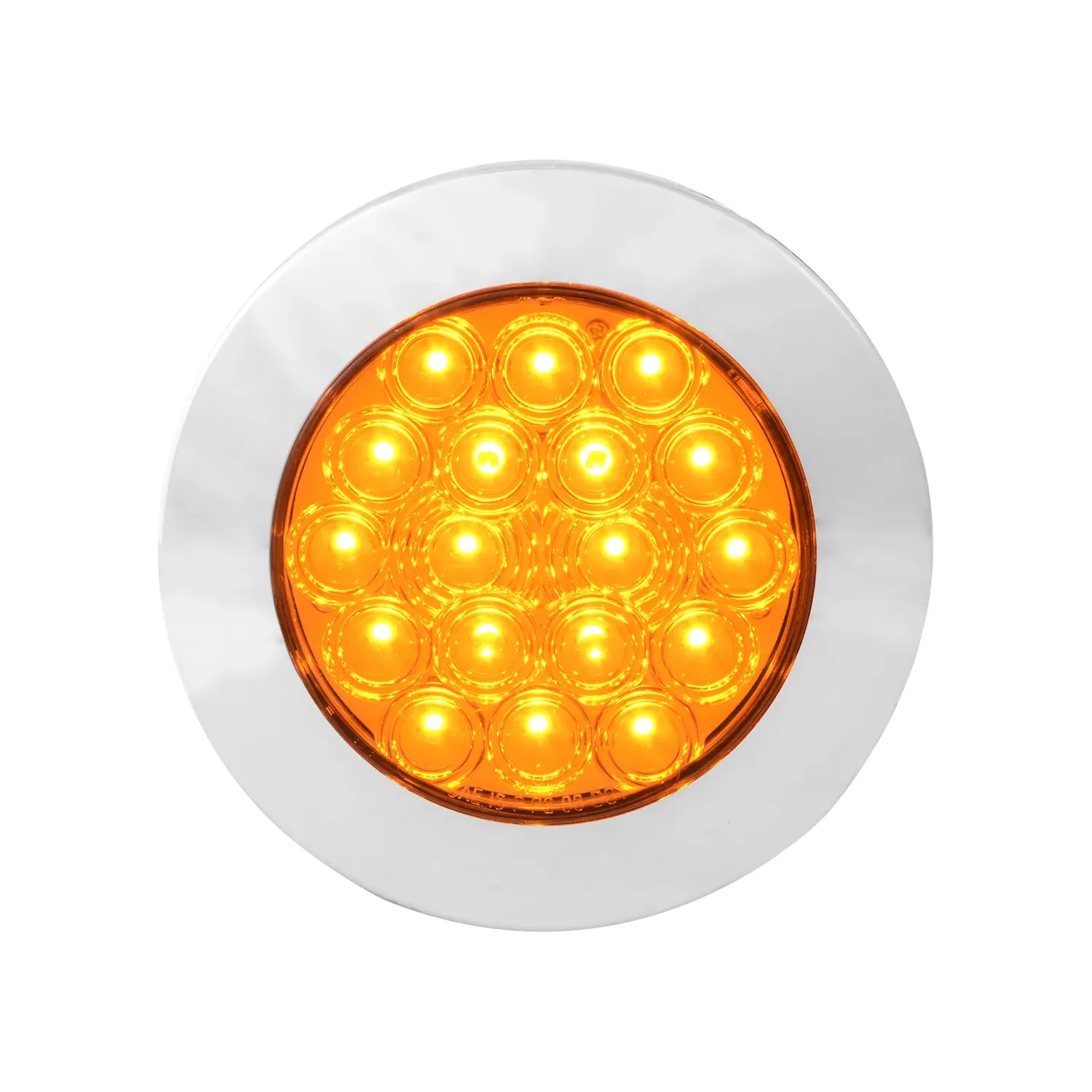 4" FLEET AMBER/CLEAR 18 LED FLANGE MOUNT W/ CR. BEZEL 3PIN