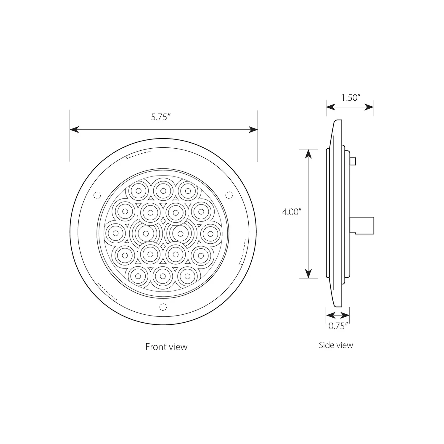 4" FLEET AMBER/CLEAR 18 LED FLANGE MOUNT W/ CR. BEZEL 3PIN