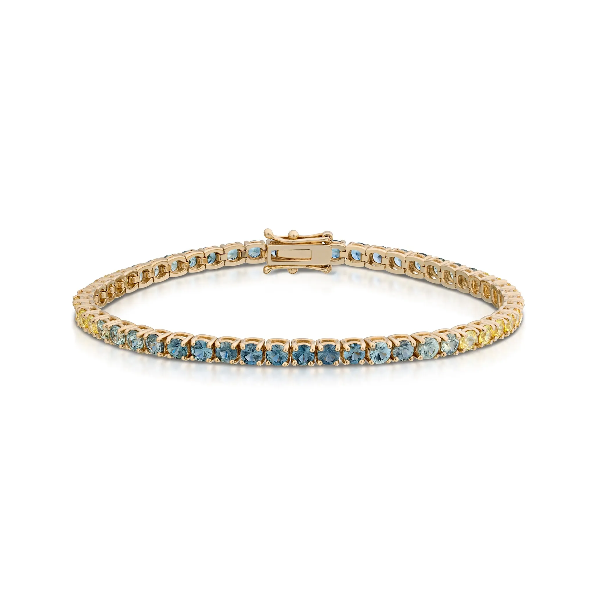 6.68 Carat Ombre Sapphire Line Bracelet