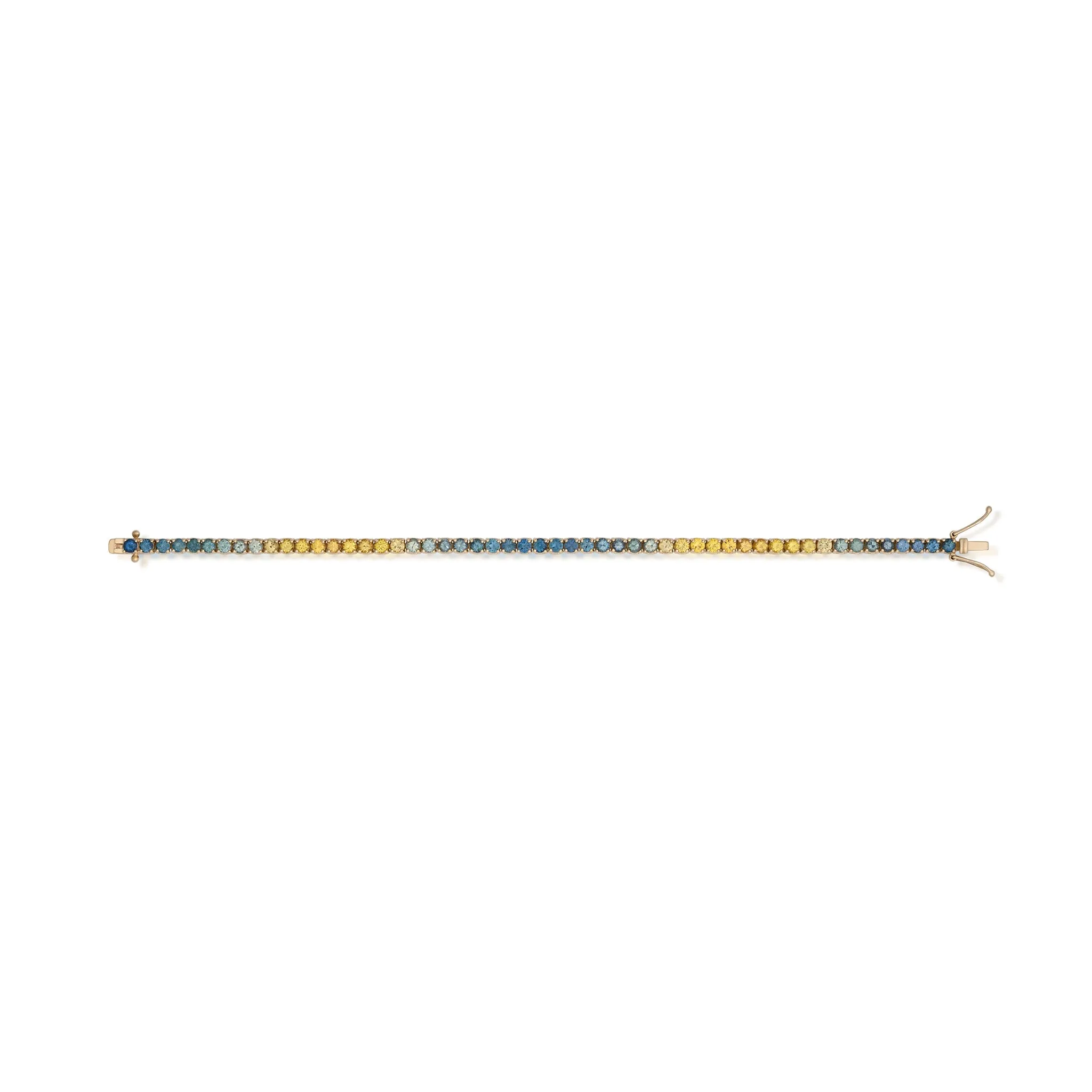 6.68 Carat Ombre Sapphire Line Bracelet