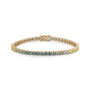 6.68 Carat Ombre Sapphire Line Bracelet