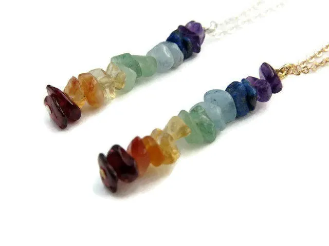 7 Chakra Crystal Necklace w/ Healing Stones for Chakra Alignment