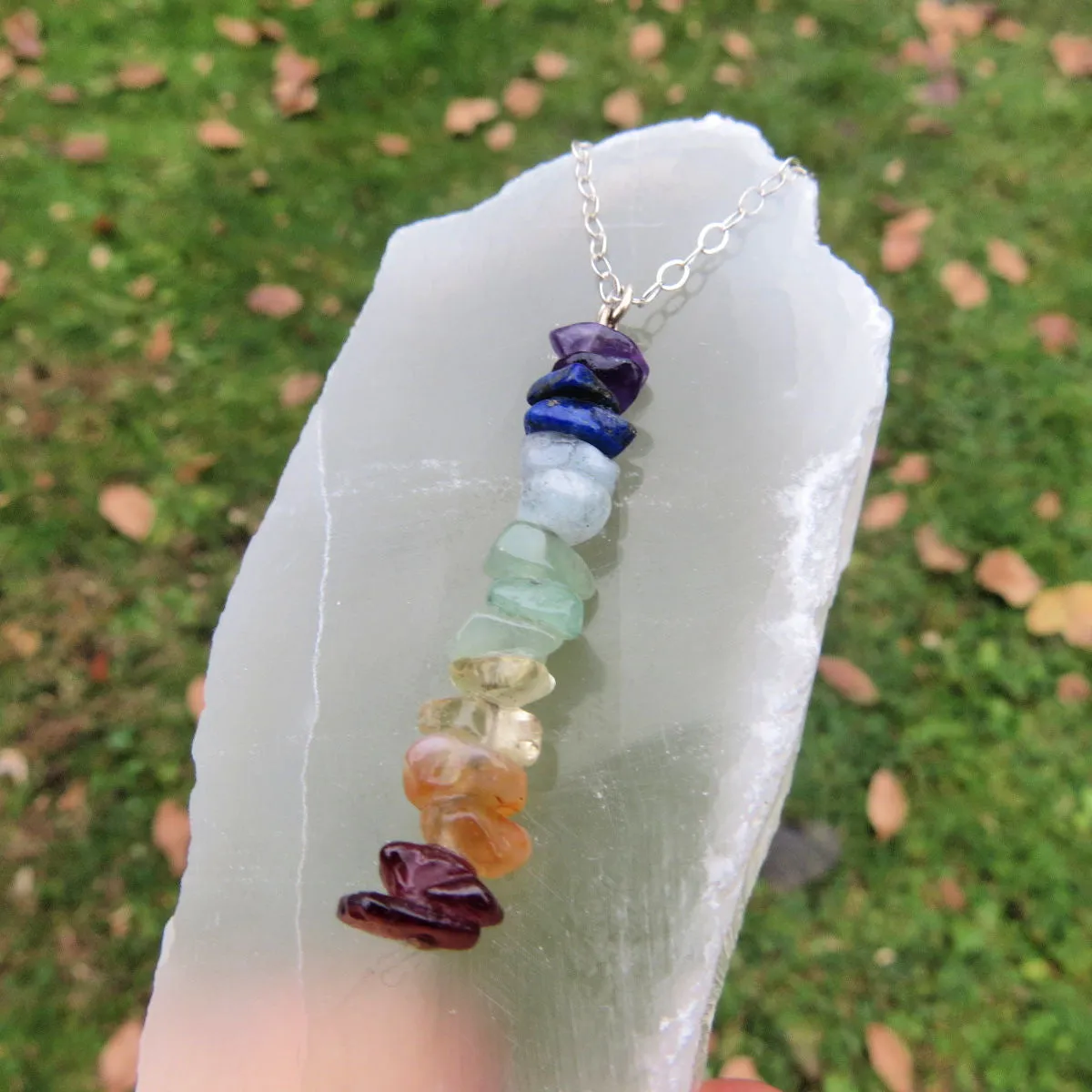 7 Chakra Crystal Necklace w/ Healing Stones for Chakra Alignment