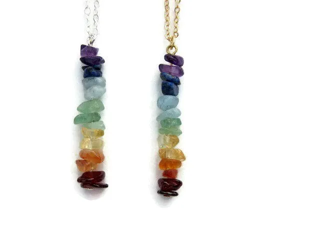 7 Chakra Crystal Necklace w/ Healing Stones for Chakra Alignment