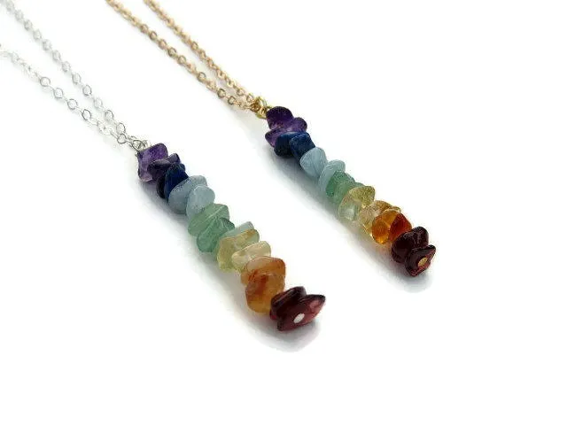 7 Chakra Crystal Necklace w/ Healing Stones for Chakra Alignment
