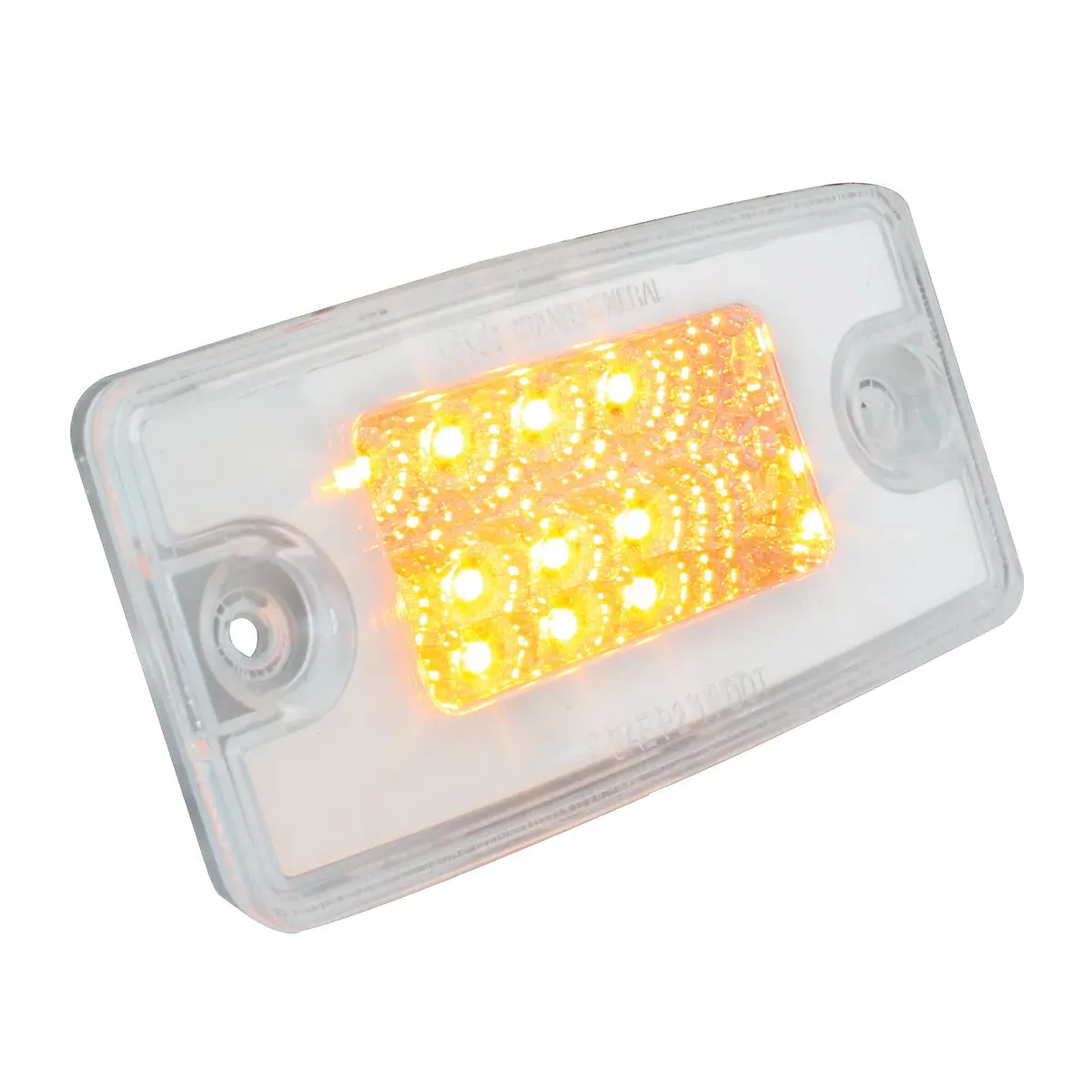 76321 RECT. SPYDER AMBER/CLEAR 8 LED FOR FL VISOR/CAB MARKER LIGHT