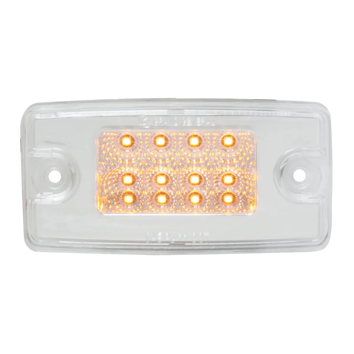 76321 RECT. SPYDER AMBER/CLEAR 8 LED FOR FL VISOR/CAB MARKER LIGHT