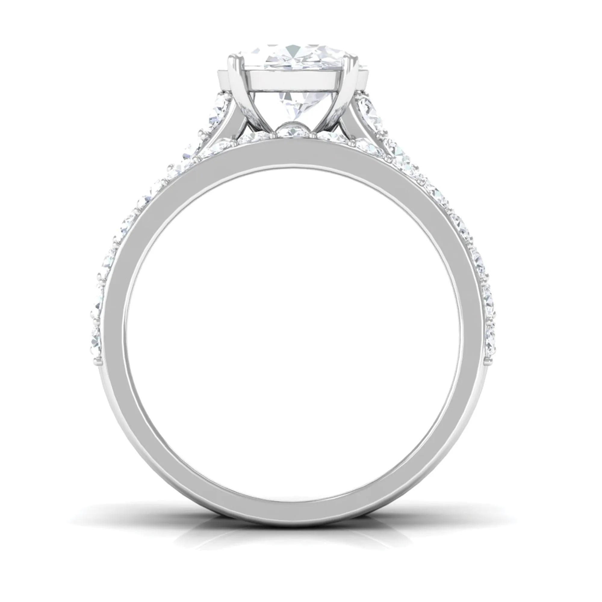 8 MM Zircon Wedding Ring Set in Prong Setting