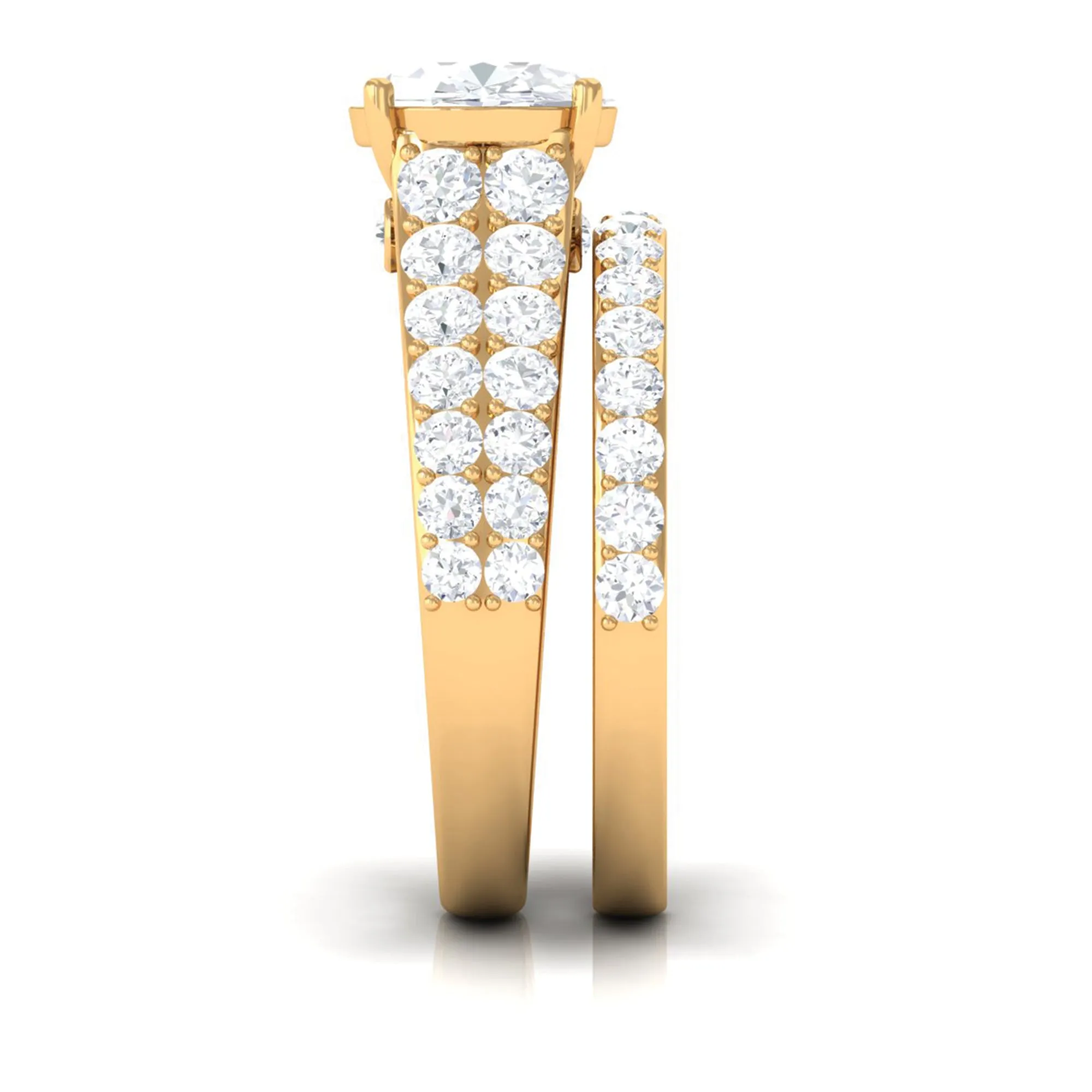 8 MM Zircon Wedding Ring Set in Prong Setting