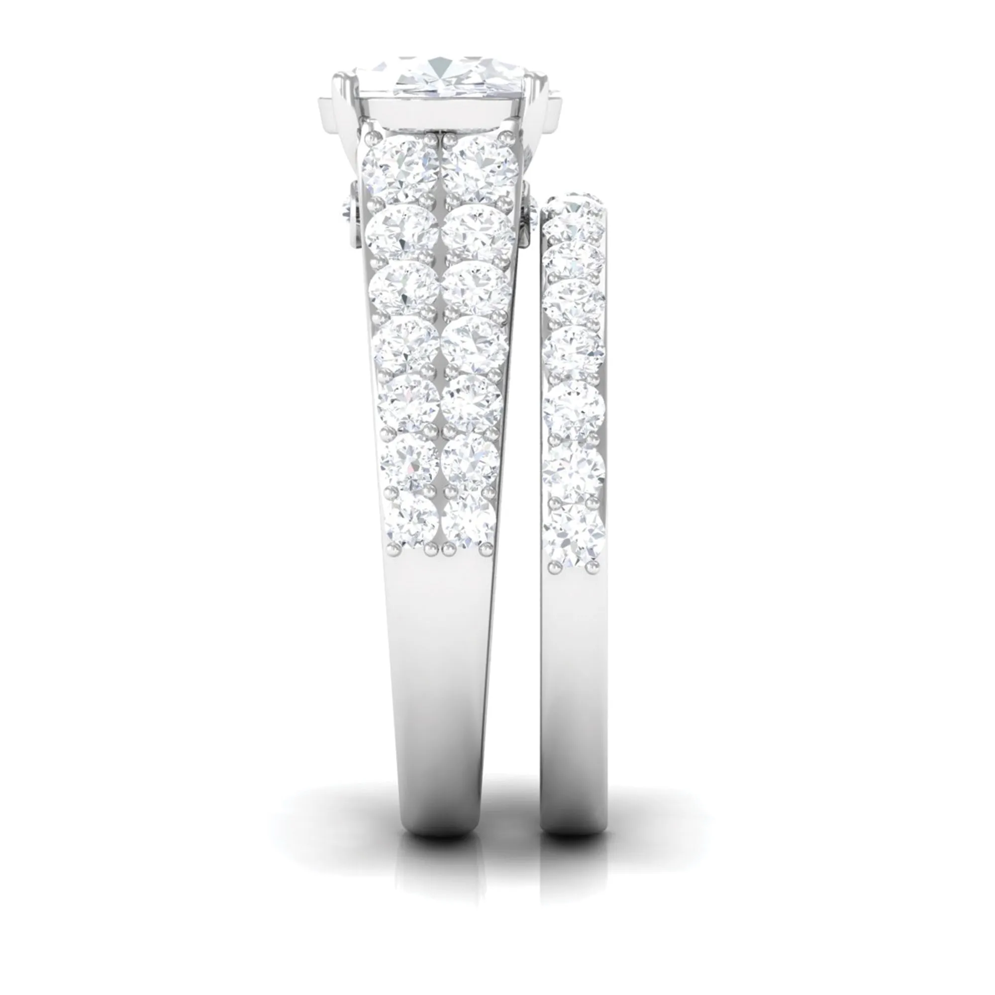 8 MM Zircon Wedding Ring Set in Prong Setting