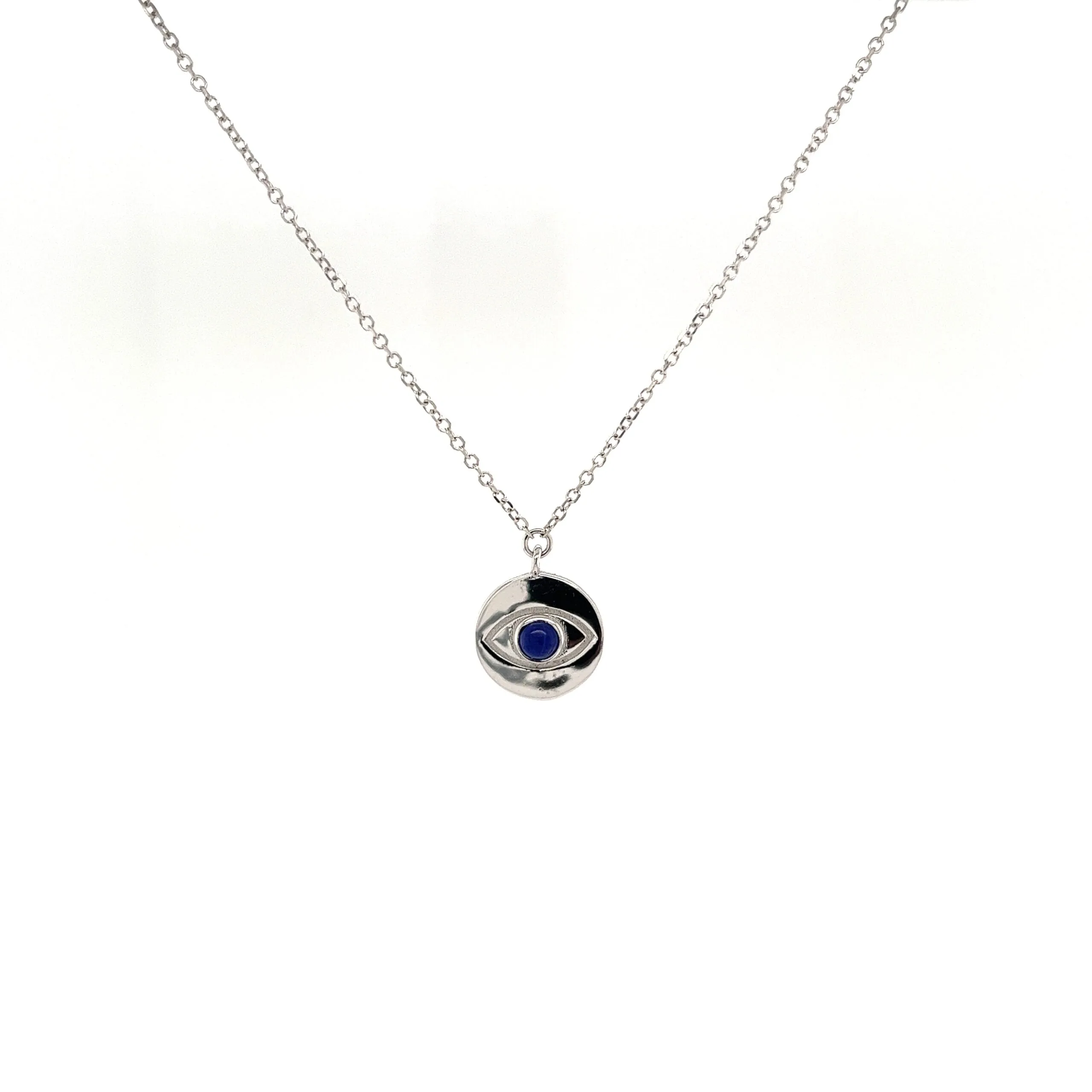 9ct White Gold Evil Eye Necklace
