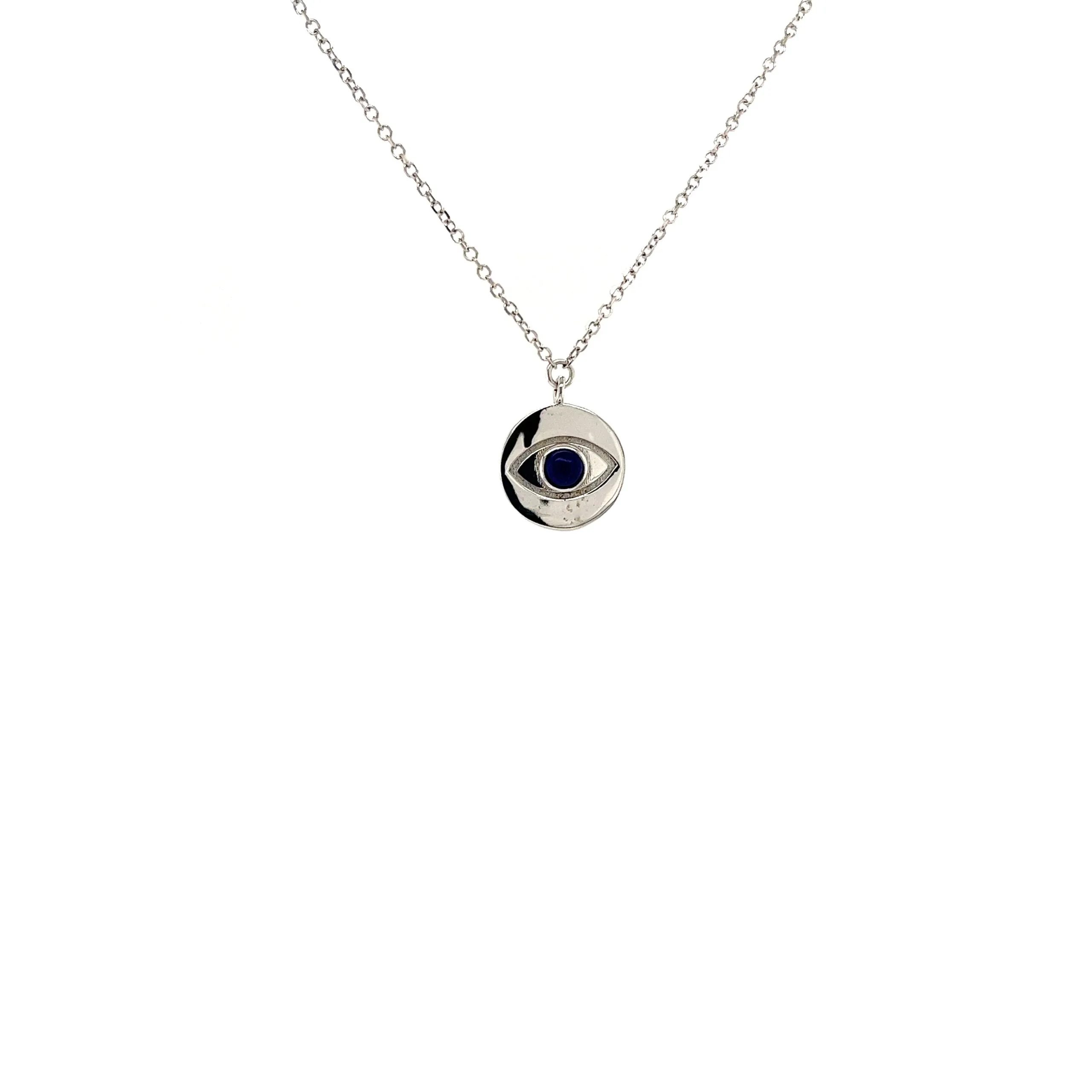 9ct White Gold Evil Eye Necklace