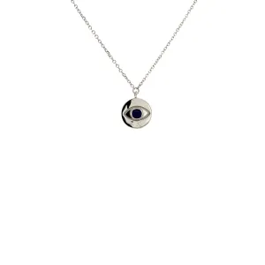 9ct White Gold Evil Eye Necklace
