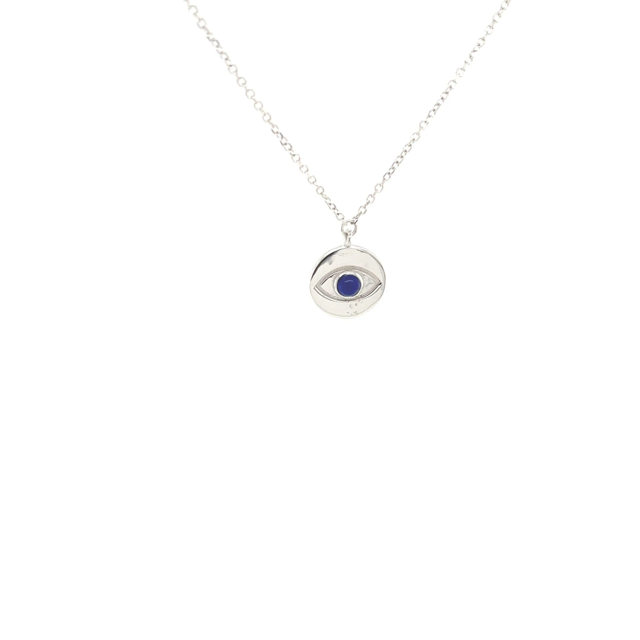 9ct White Gold Evil Eye Necklace