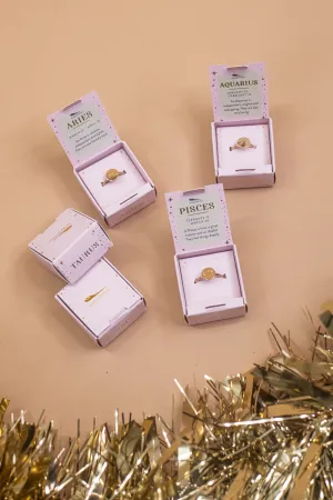 Adjustable Zodiac Ring, Gold