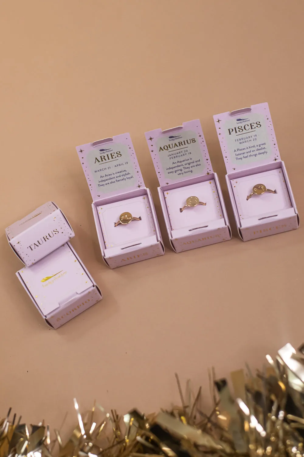 Adjustable Zodiac Ring, Gold