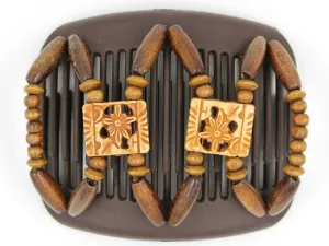 African Butterfly Hair Comb - Dupla Brown 59