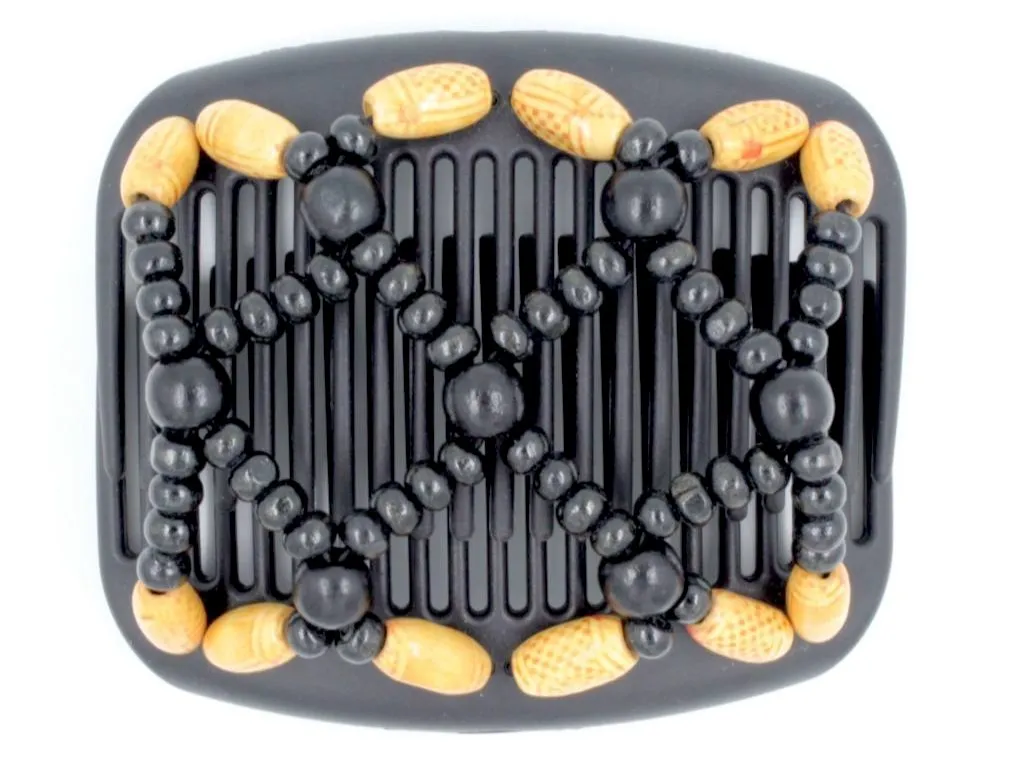 African Butterfly Hair Comb - Ndebele Black 55