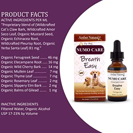 Amber Naturalz Numo Care: Breathe Easy - for Dogs, 1 Ounce