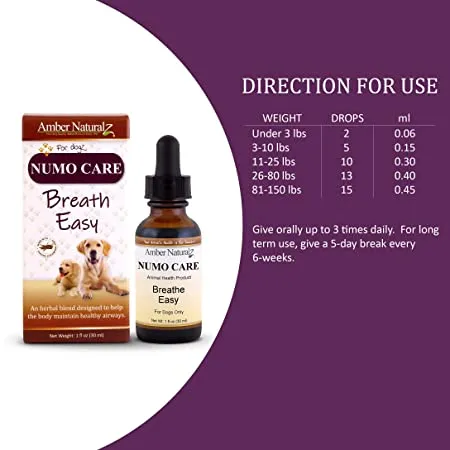 Amber Naturalz Numo Care: Breathe Easy - for Dogs, 1 Ounce