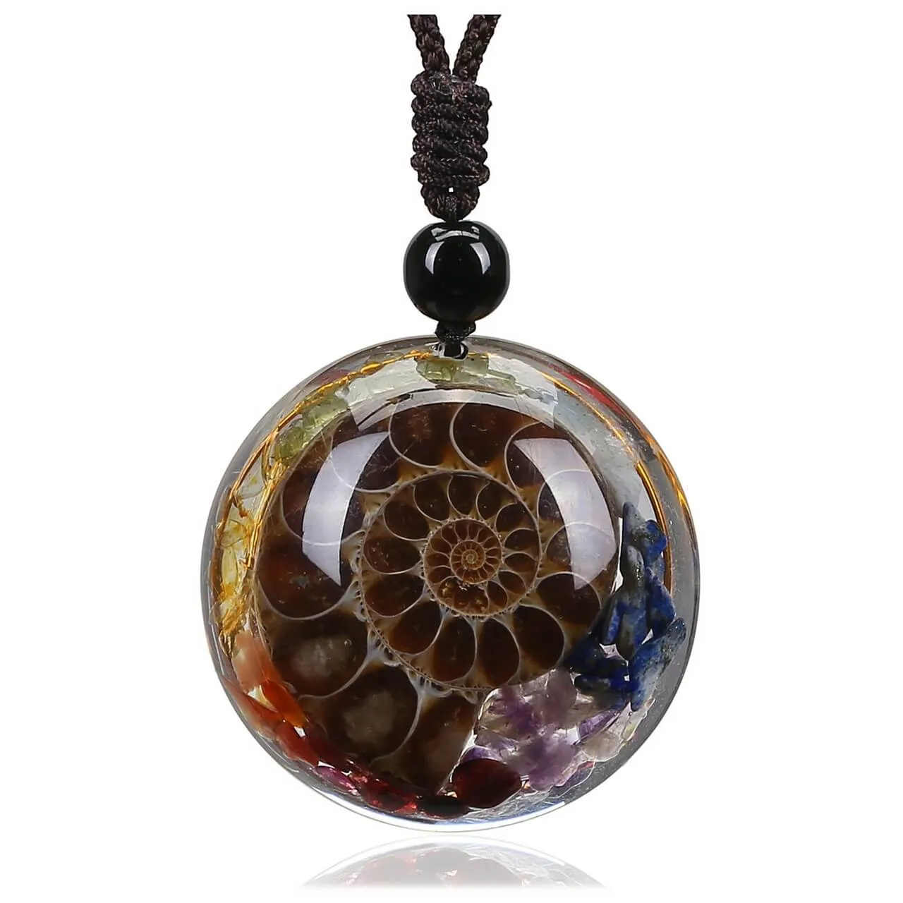 Ammonite Fossil Pendant Necklace | Jovivi