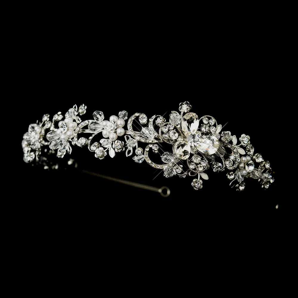 Antique Inspired Swarovski Ctystal Pearl Bridal Headband
