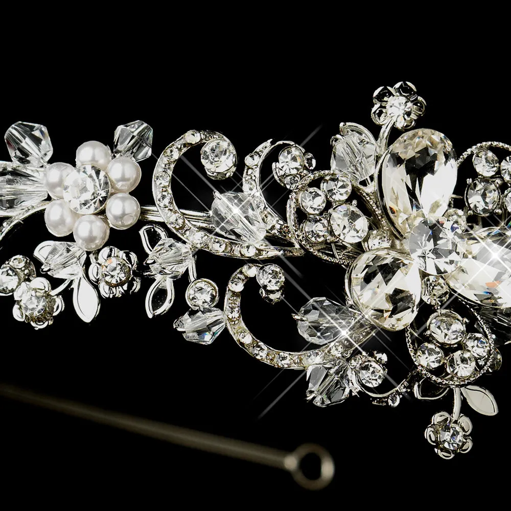 Antique Inspired Swarovski Ctystal Pearl Bridal Headband