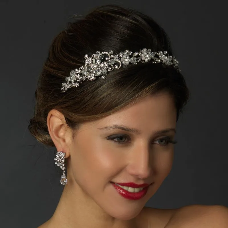 Antique Inspired Swarovski Ctystal Pearl Bridal Headband