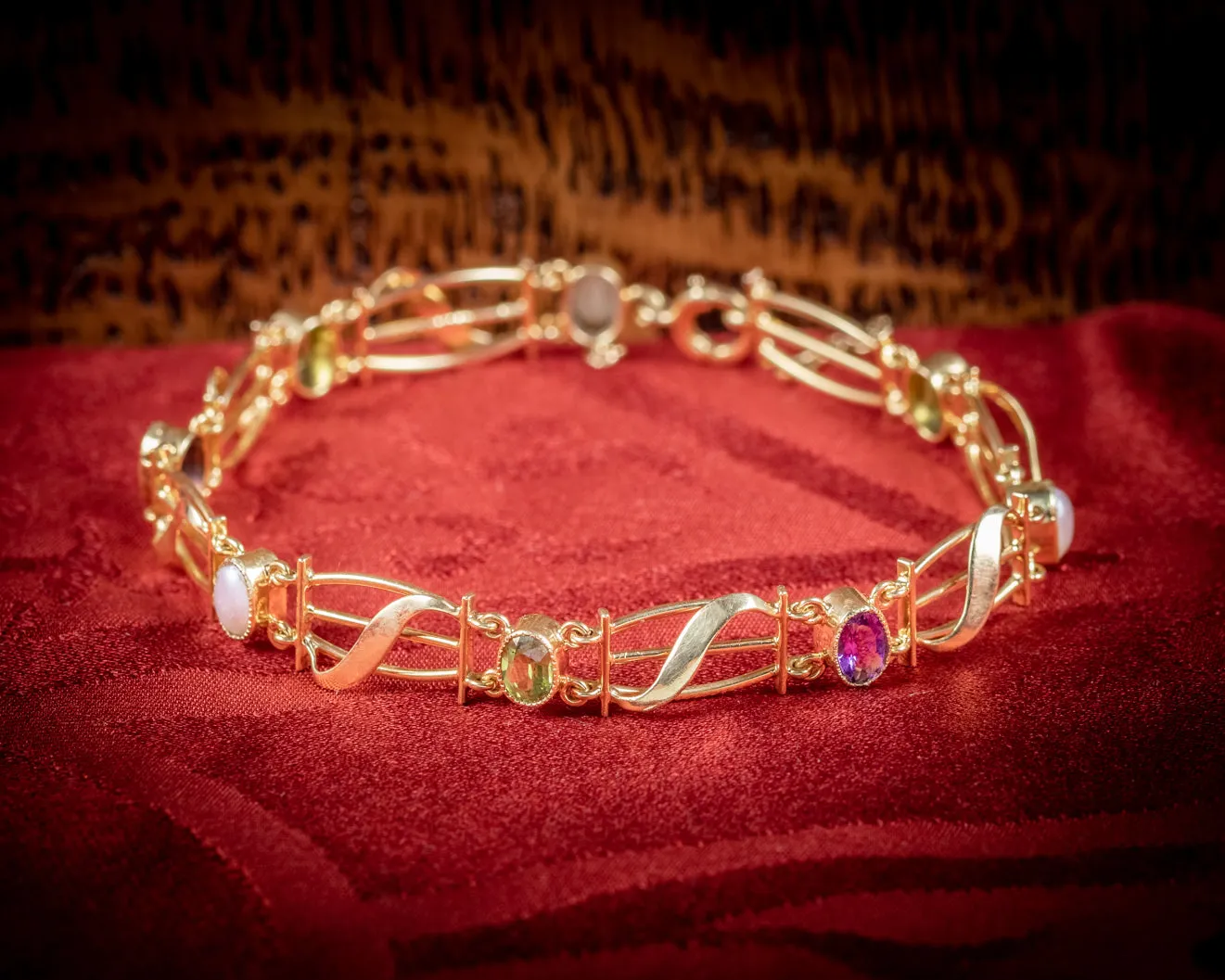 Antique Victorian Suffragette Bracelet 15Ct Yellow Gold Circa 1900