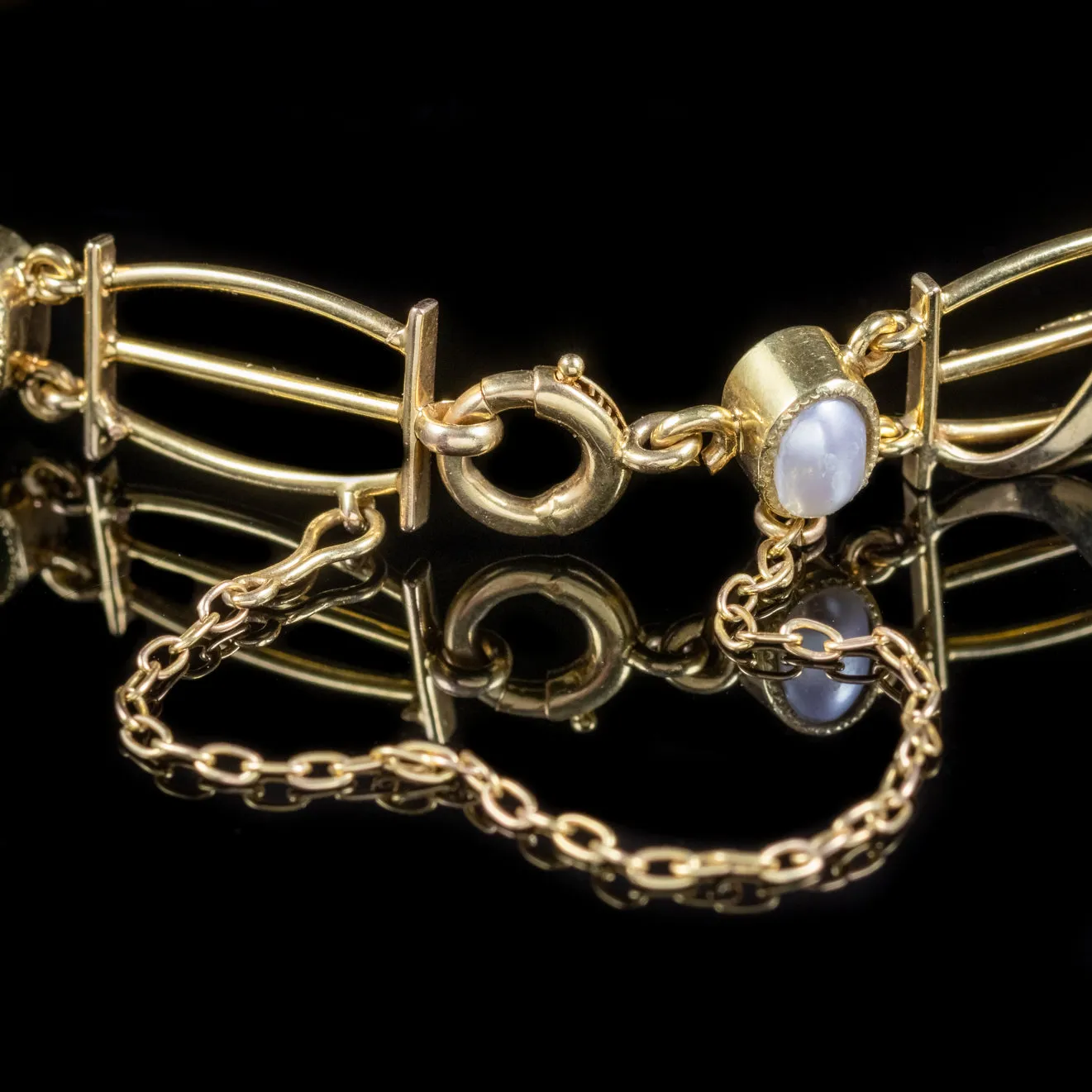 Antique Victorian Suffragette Bracelet 15Ct Yellow Gold Circa 1900